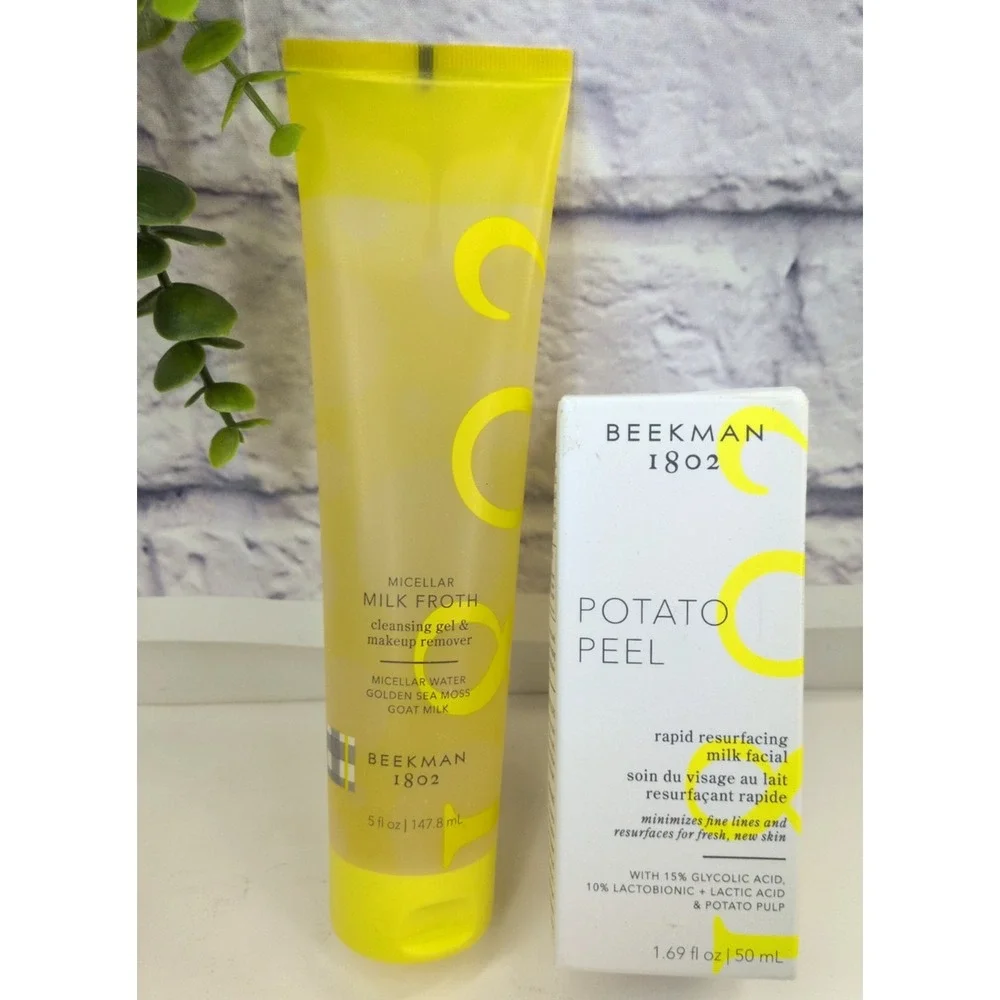 NEW LOT 2🥰BEEKMAN 1802 Potato Peel Rapid Resurfacing Milk Facial Micellar Froth